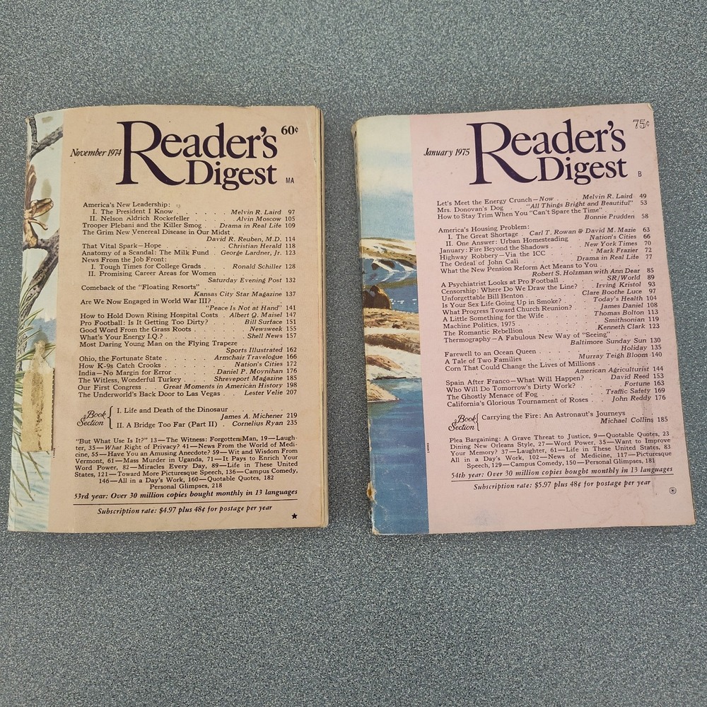 Vintage Reader's Digest November 1974 January 1975
